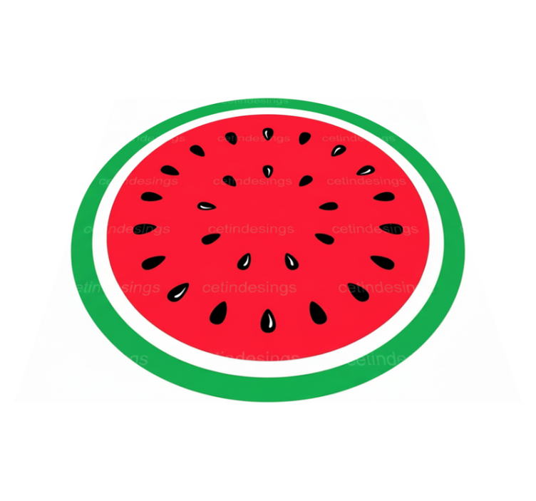 Circular vinyl rug whole watermelon - TenStickers
