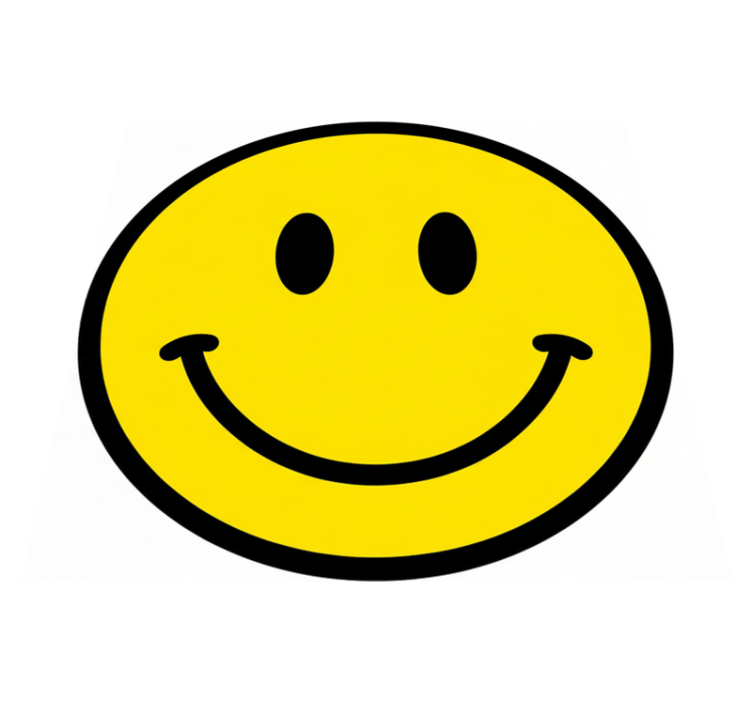 Circular vinyl rug with smiley face design - TenStickers