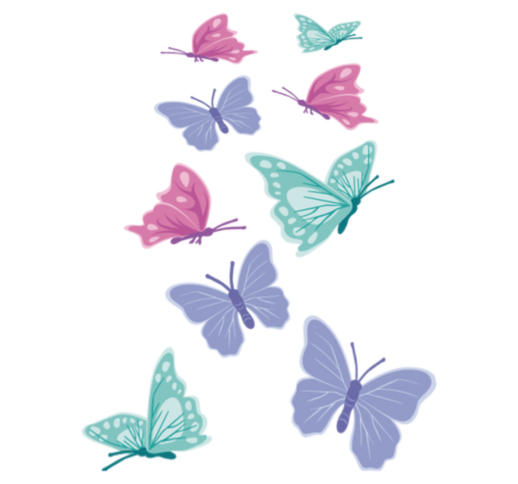 Pastel colour butterflies animal vinyl rug - TenStickers