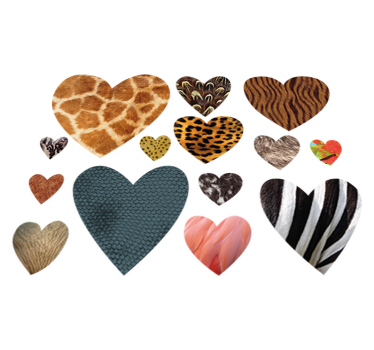 Animal vinyl rug in animal print hearts - TenStickers