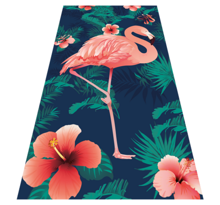 Tropical pink flamingos animal vinyl rug - TenStickers