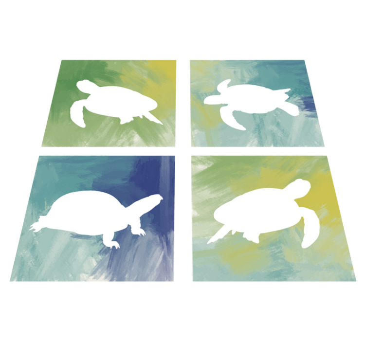 Colorful turtle pack animal vinyl rug - TenStickers
