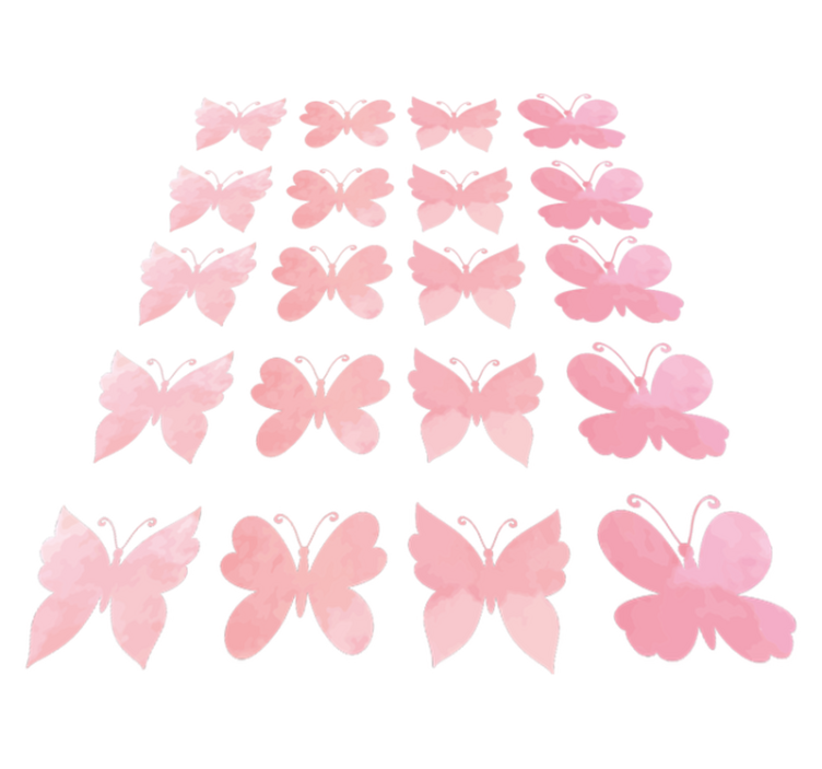 Animal vinyl rug with pink butterfly design - TenStickers