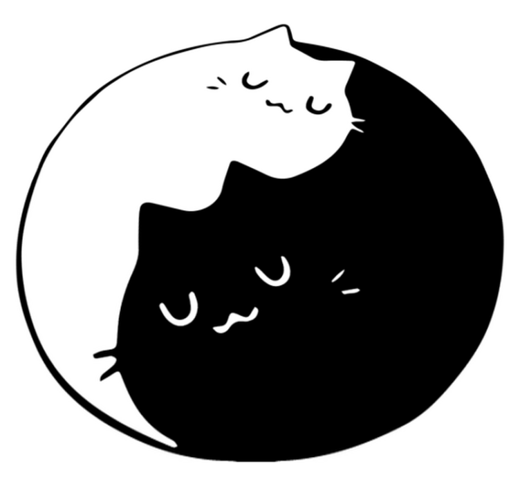 Yin yang cats animal vinyl rug - TenStickers