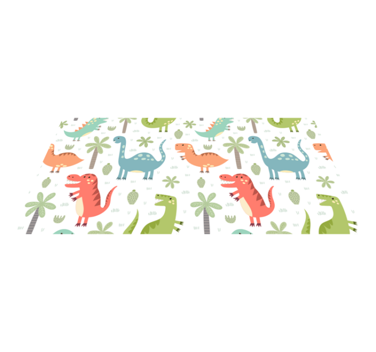Happy dinosaur animal vinyl rug - TenStickers