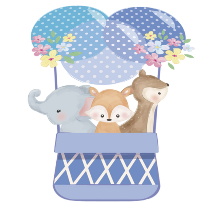 Animal vinyl rug watercolour animals balloon - TenStickers