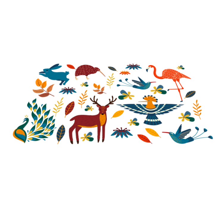 Tengango style animal vinyl rug - TenStickers