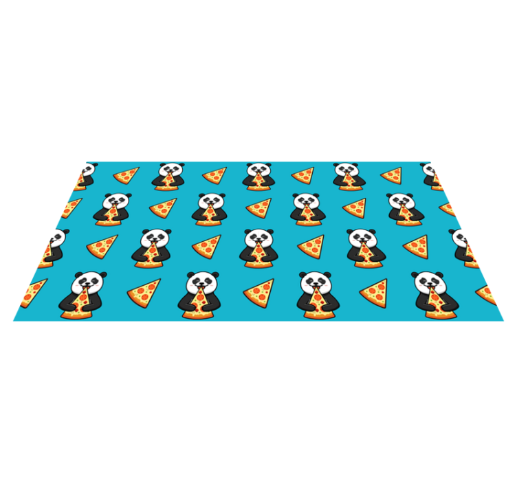 Panda eating pizza animal vinyl rug - TenStickers