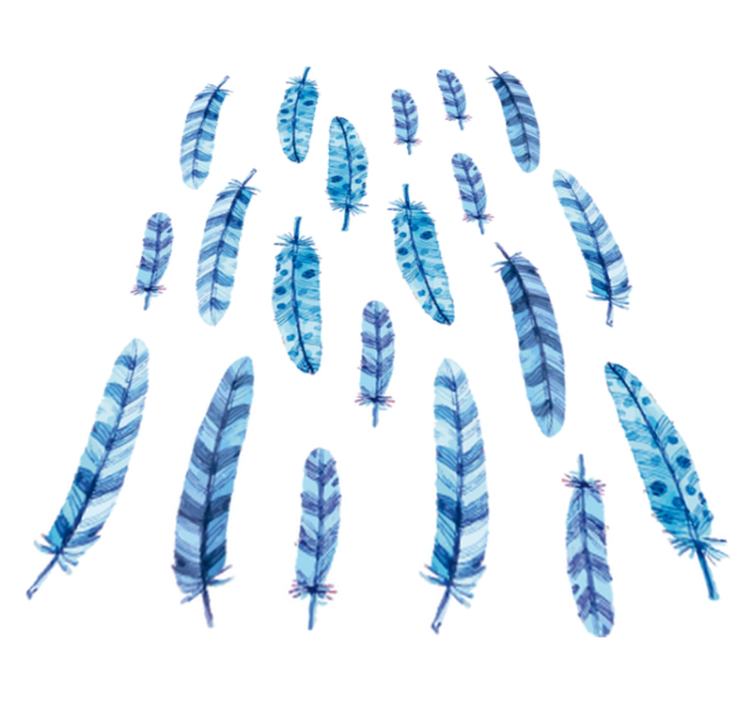 Animal vinyl rug with blue feathers for kids - TenStickers