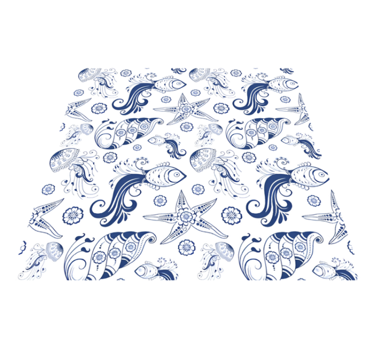 Ornamental sea life animal vinyl rug - TenStickers