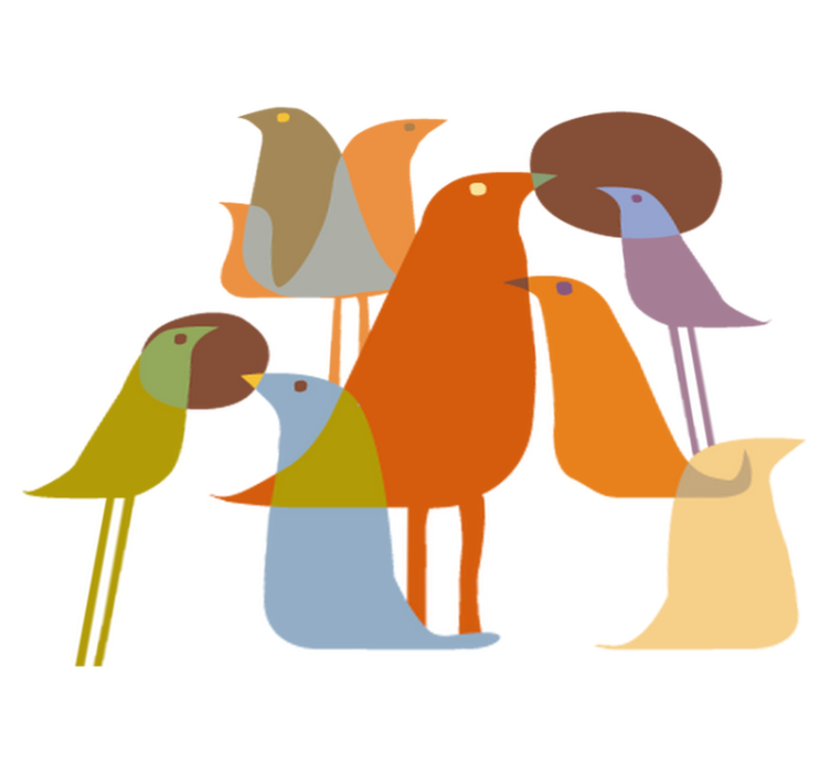 Animal vinyl rug in minimalist birds design - TenStickers