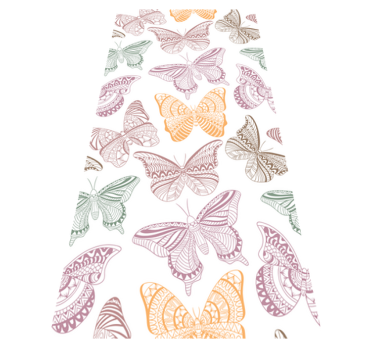 Colored ornamental butterflies animal vinyl rug - TenStickers