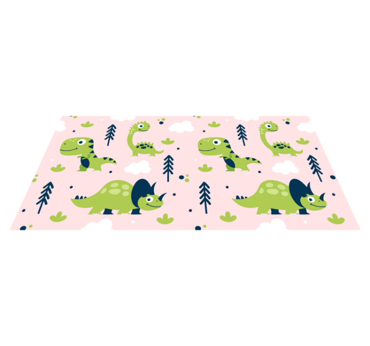 Little green dinosaurs animal vinyl rug - TenStickers