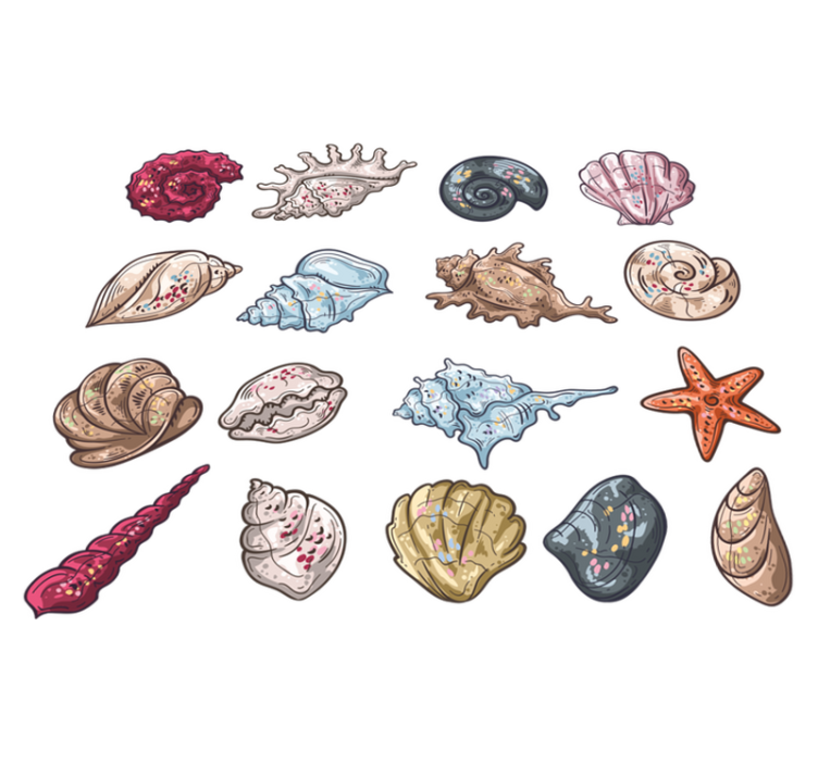 Animal vinyl rug seashell illustrations - TenStickers
