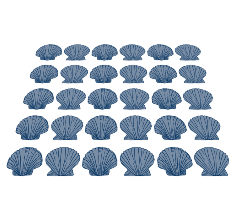 Animal vinyl rug seashell blue tones - TenStickers