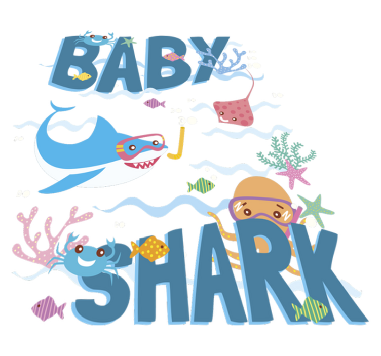 Baby blue shark animal vinyl rug - TenStickers