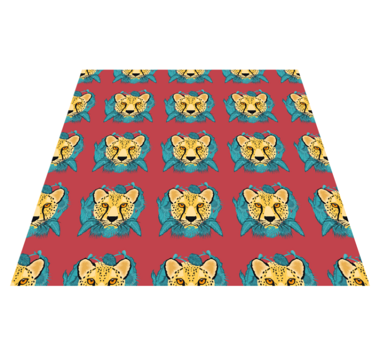 Animal vinyl rug with oriental leopard design - TenStickers