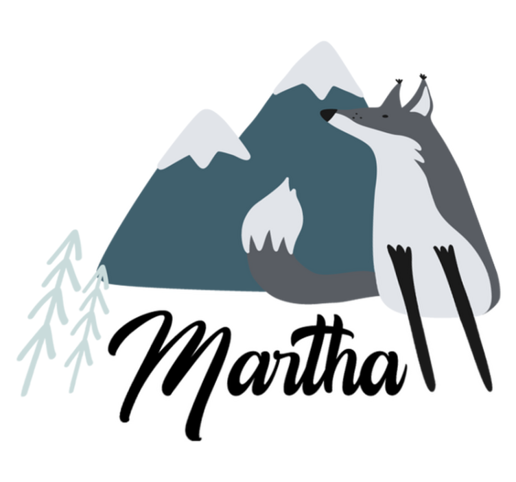 Nordic snow fox personalized animal vinyl rug - TenStickers