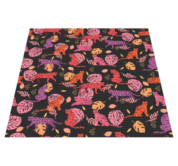 Tropical and leopard style animal vinyl rug - TenStickers