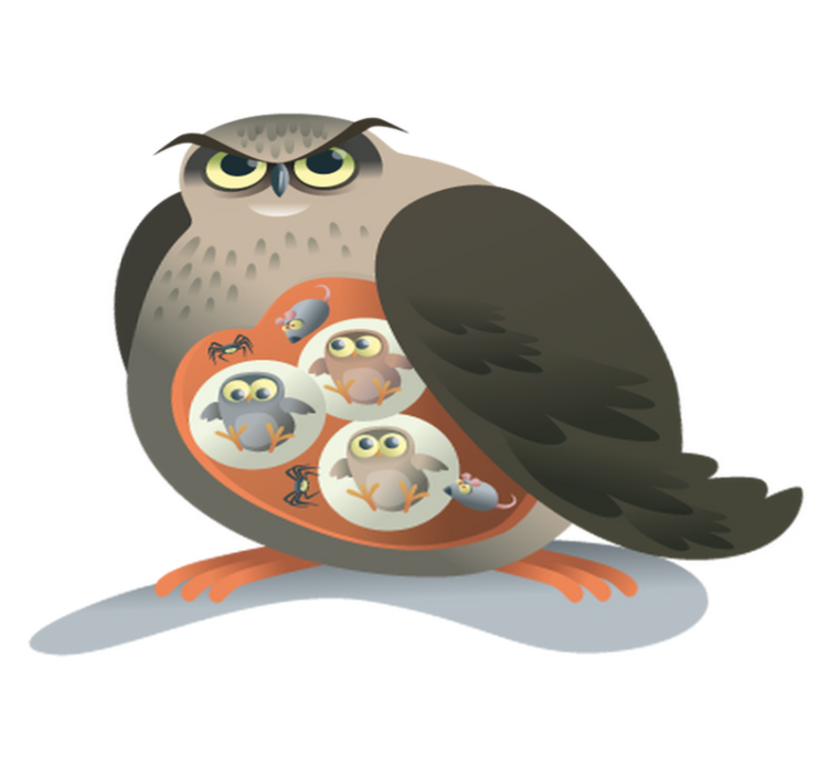 Mother owl animal vinyl rug - TenStickers