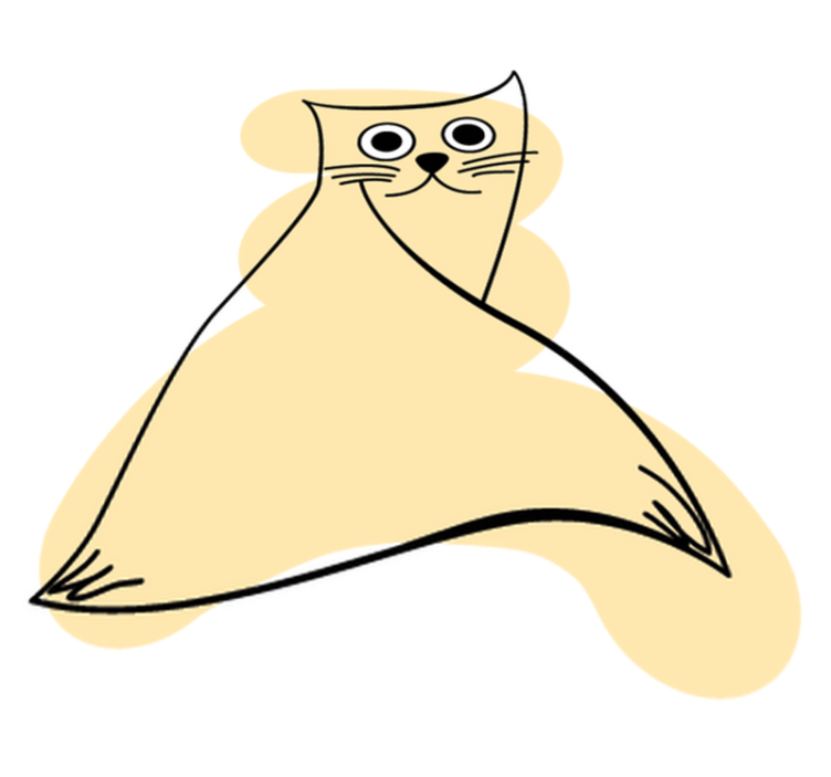 Beige painted cat animal vinyl rug - TenStickers