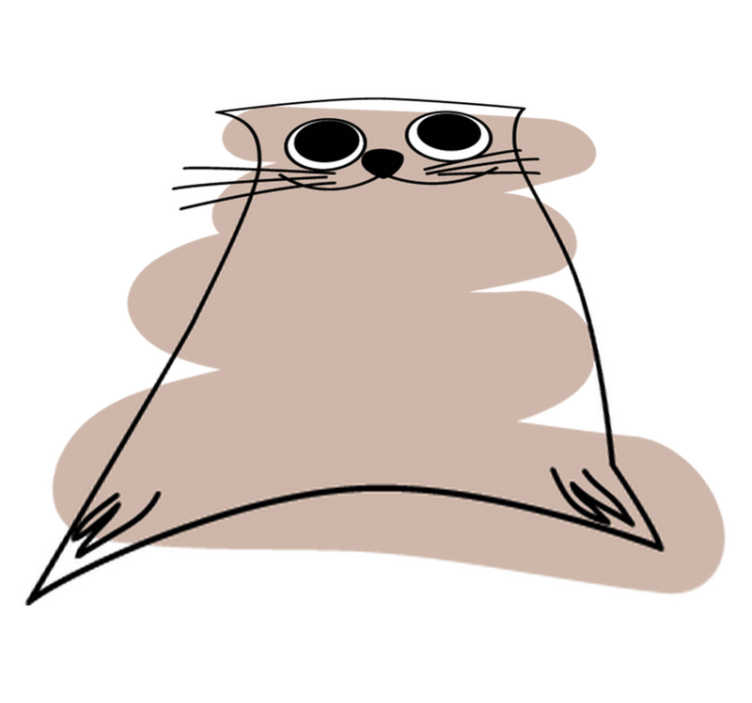 Brown painted cat animal vinyl rug - TenStickers