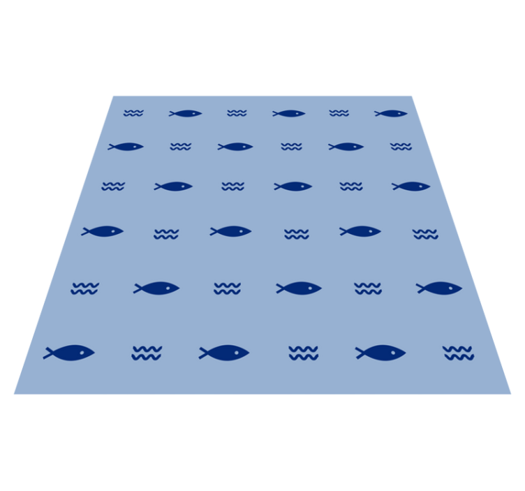 Animal vinyl rug with minimal fish pattern - TenStickers