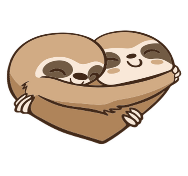 Animal vinyl rug featuring anime sloth heart - TenStickers