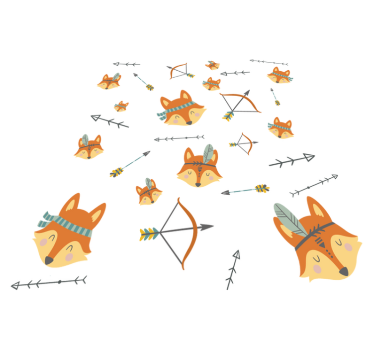 Animal vinyl rug set of foxes and arrows - TenStickers