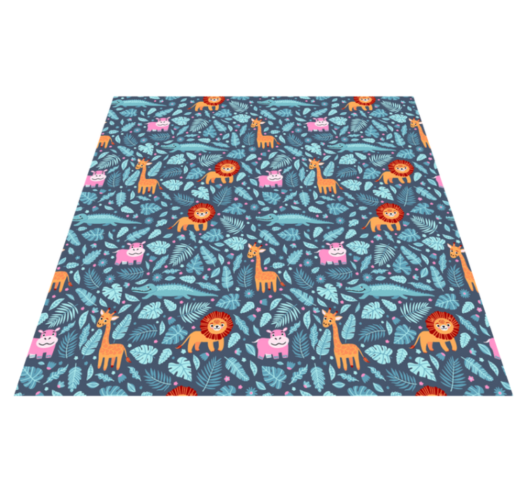 Animal vinyl rug with various jungle animals design - TenStickers