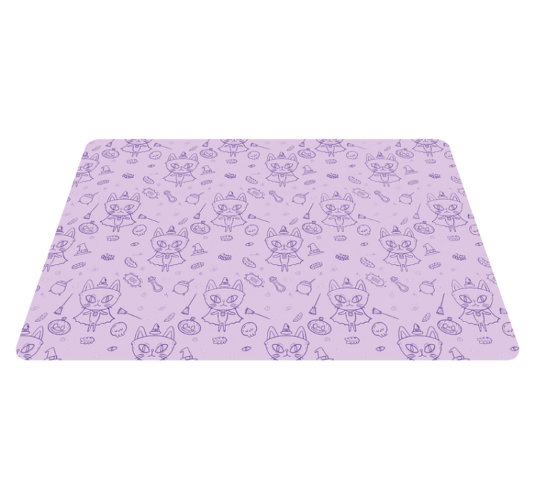 Witch cat cartoon animal vinyl rug - TenStickers