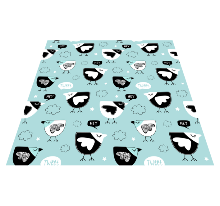 Animal vinyl rug with black chicken design - TenStickers