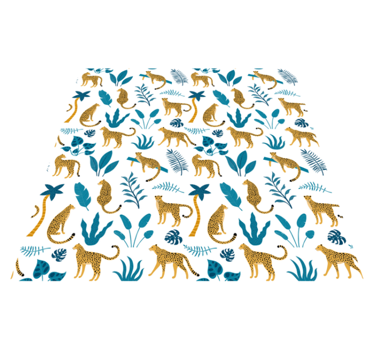 Botanical and leopards animal vinyl rug - TenStickers