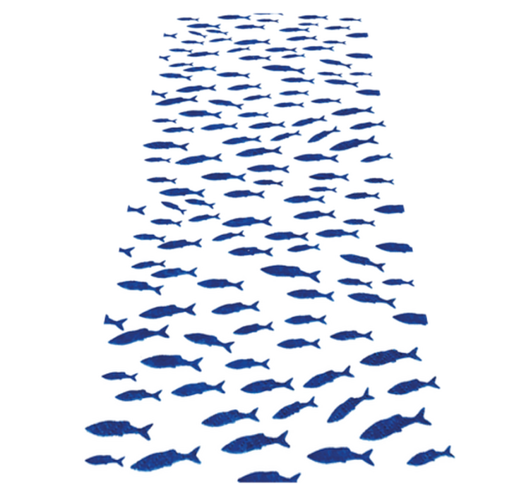 Animal vinyl rug with blue fish pattern - TenStickers