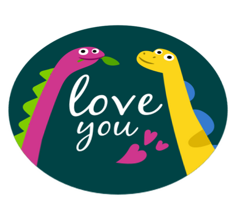 Animal vinyl rug cute dinosaur love - TenStickers