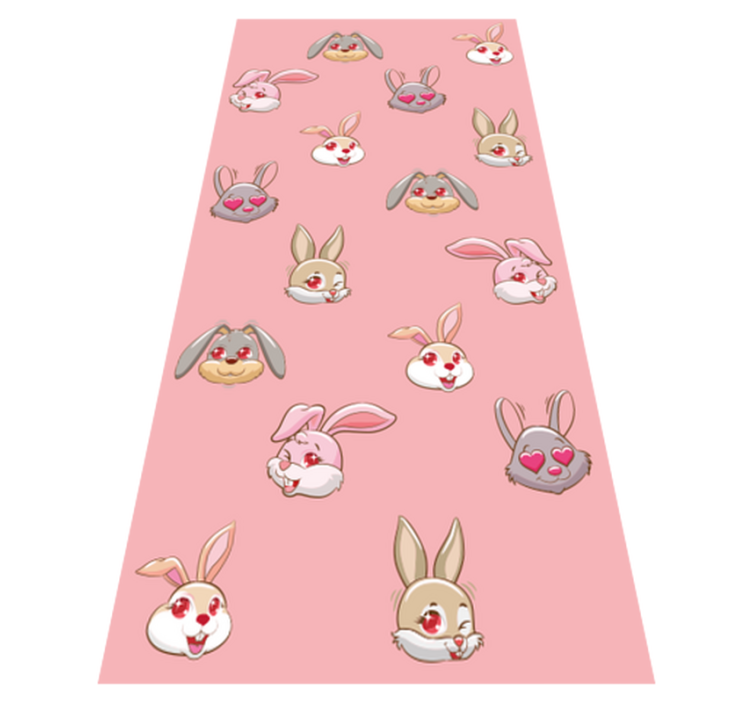 Animal vinyl rug with adorable bunny faces - TenStickers