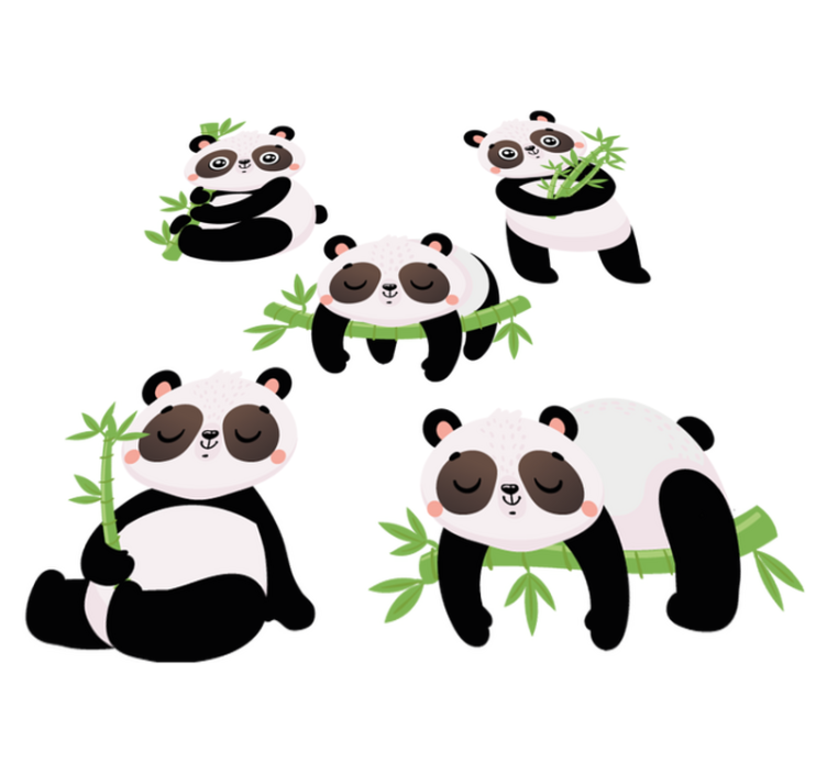 Animal vinyl rug with adorable panda designs - TenStickers