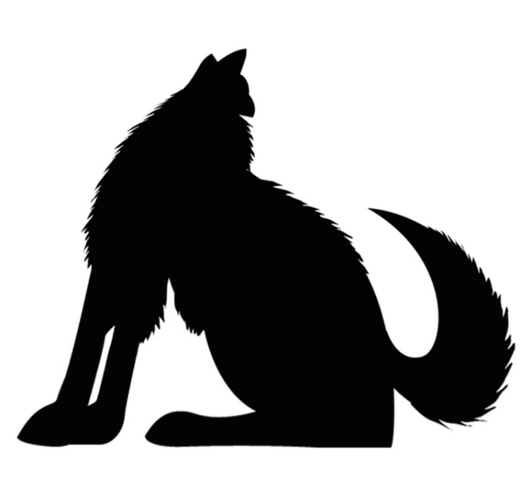 Animal vinyl rug sitting dog silhouette - TenStickers