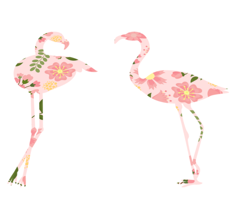 Animal vinyl rug flamingo floral design - TenStickers