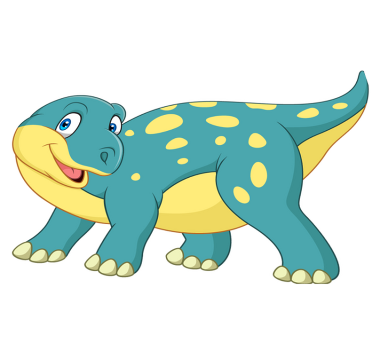 Joyful animated dinosaur animal vinyl rug - TenStickers