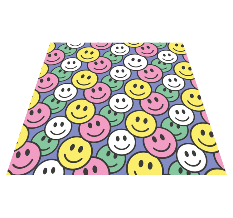 Animal vinyl rug with colorful smile patterns - TenStickers