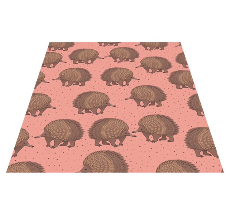 Animal vinyl rug hedgehog pattern design - TenStickers