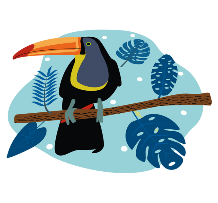 Tropical toucan perched animal vinyl rug - TenStickers