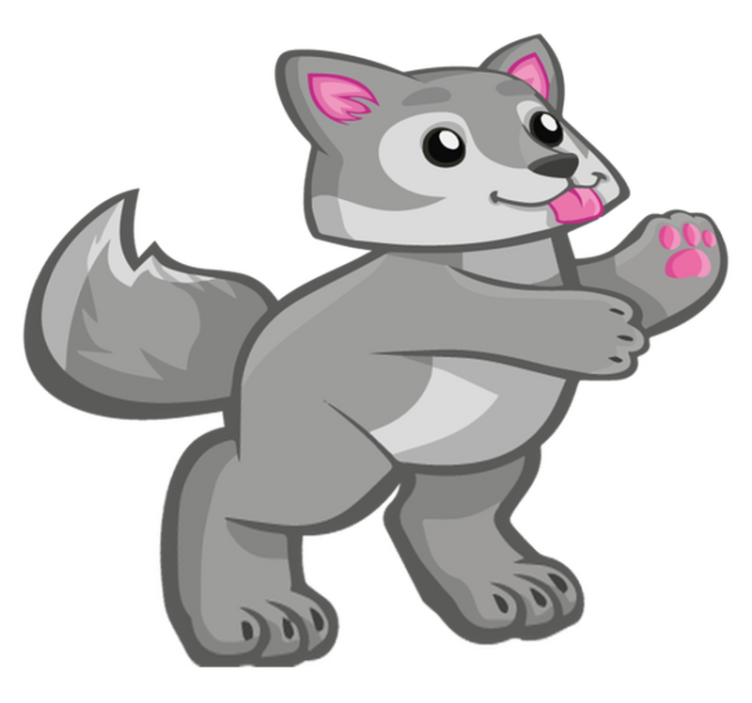 Playful puppy character animal vinyl rug - TenStickers