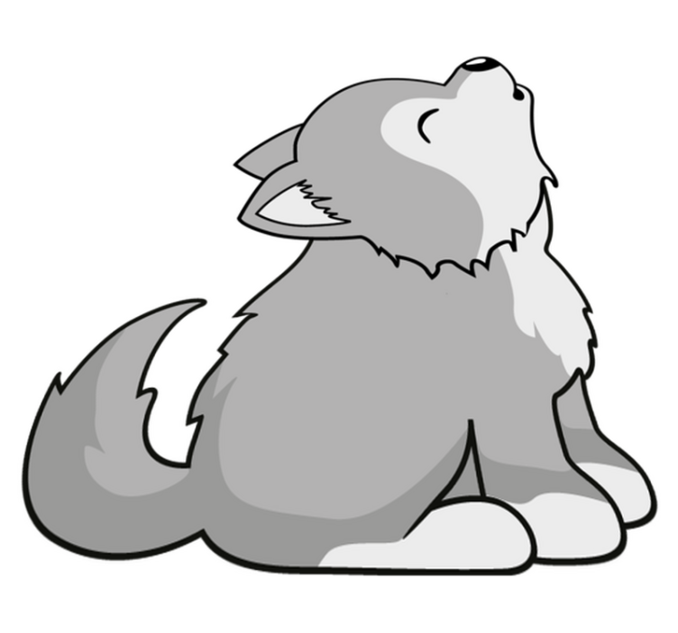 Animal vinyl rug howling dog illustration - TenStickers