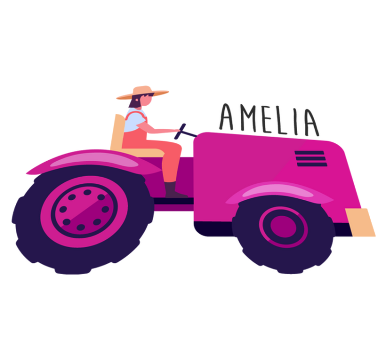 Animal vinyl rug personalized tractor journey - TenStickers