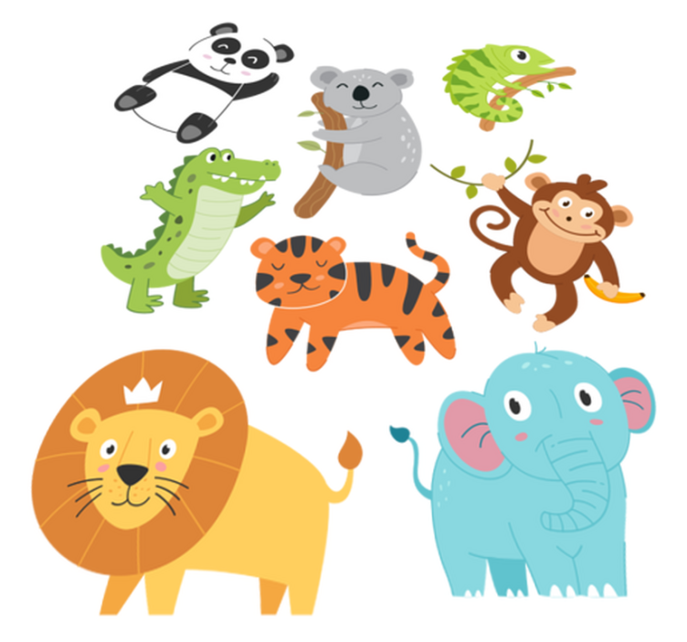 Animal vinyl rug hand drawn autumn creatures - TenStickers