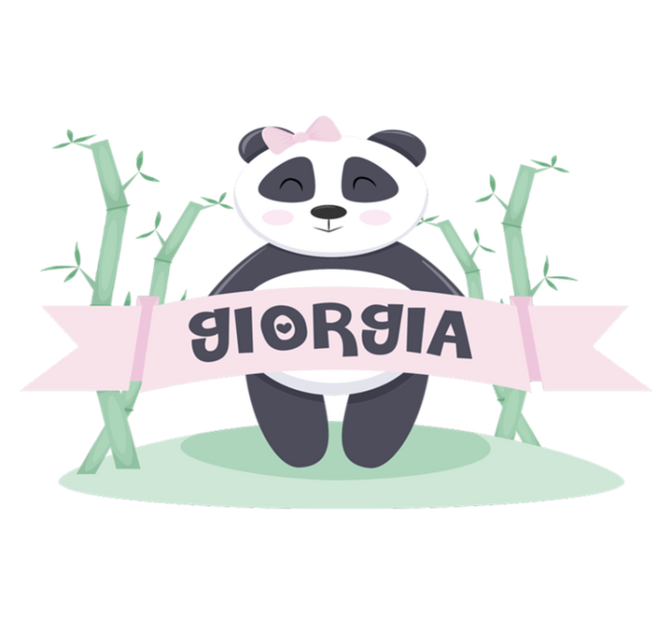 Animal vinyl rug baby panda girl personalized - TenStickers