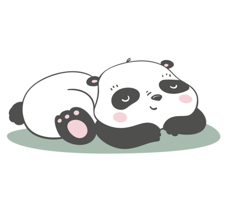 Panda illustration animal vinyl rug - TenStickers