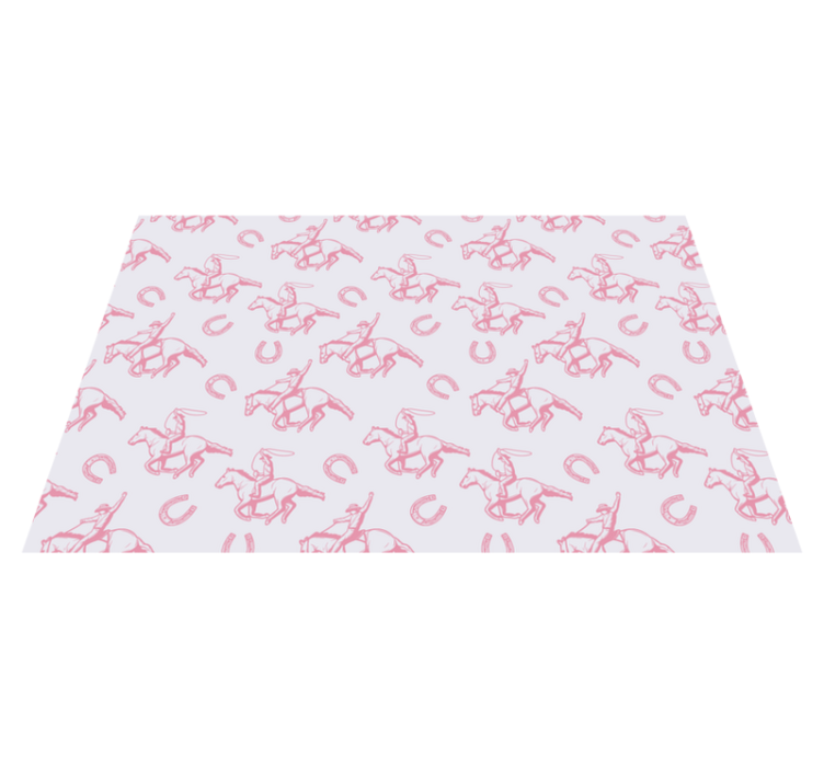 Animal vinyl rug with pink cowboy horse pattern - TenStickers